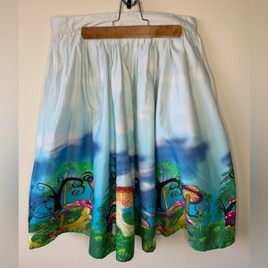 Unique Vintage Alice in Wonderland swing skirt